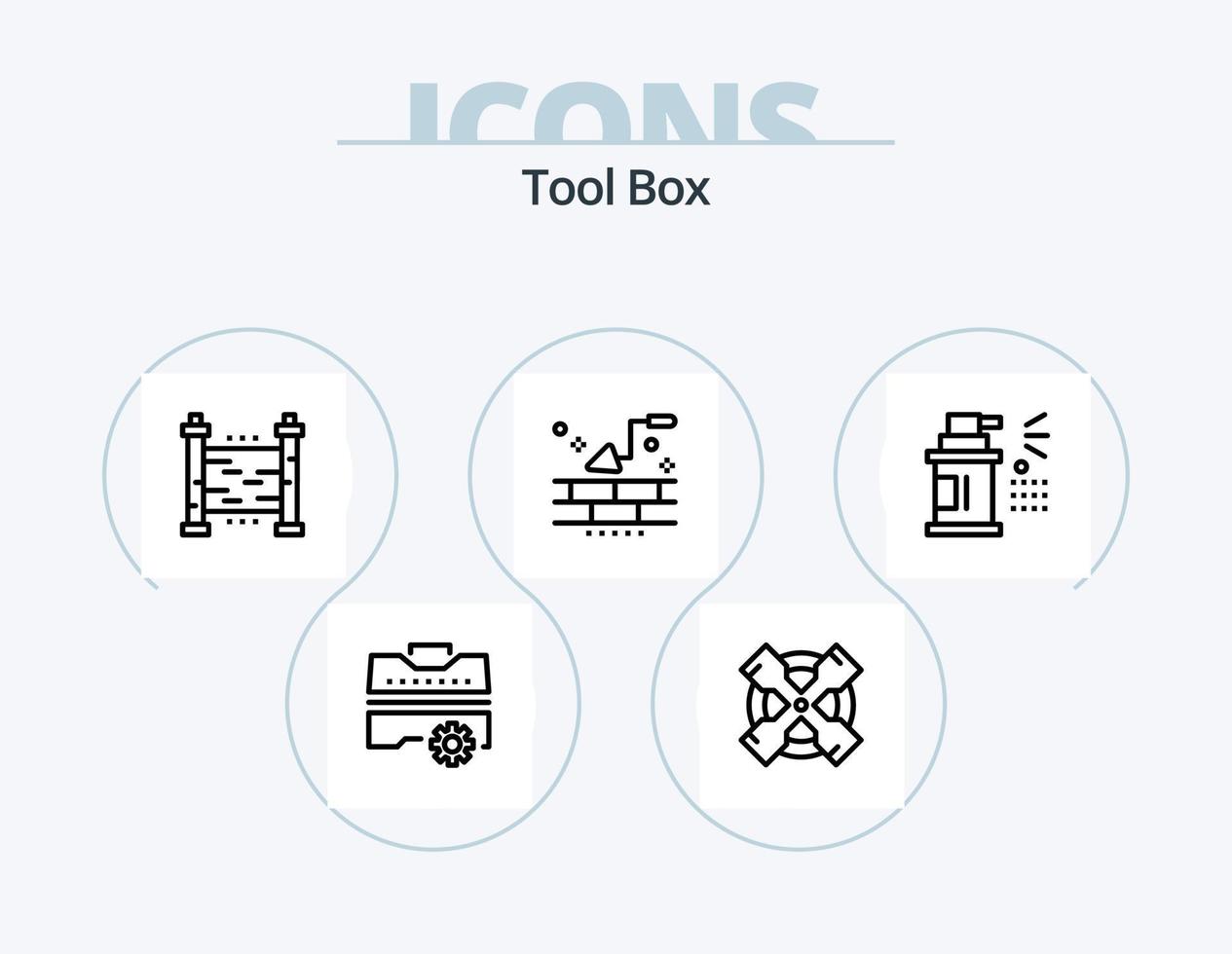 pack d'icônes de ligne d'outils 5 conception d'icônes. construction. truelle. Planification. imeuble. soupape vecteur