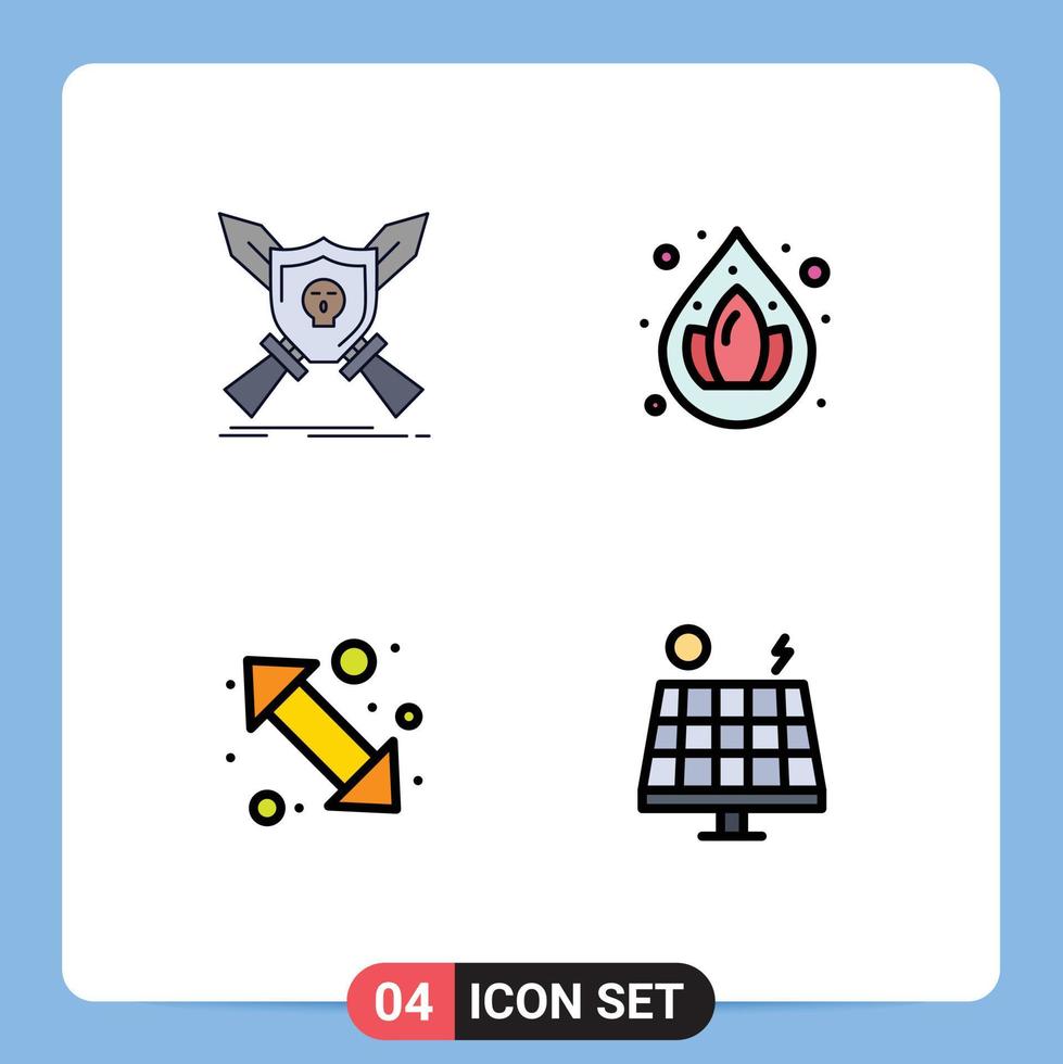 4 icônes créatives signes et symboles modernes de badge aller bouclier lotus éléments de conception vectoriels modifiables à droite vecteur