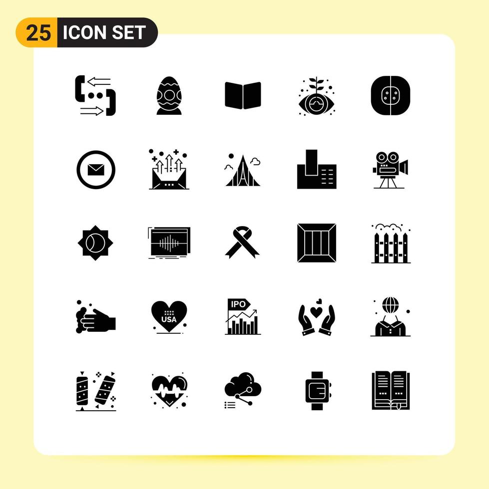 25 concept de glyphe solide pour les sites Web mobiles et les applications marketing finance mise en page d'entreprise d'œufs éléments de conception vectoriels modifiables vecteur