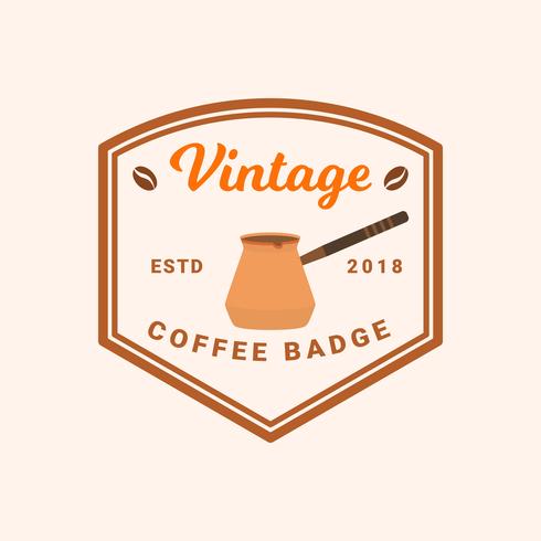 Vecteur de Badge café Vintage plat