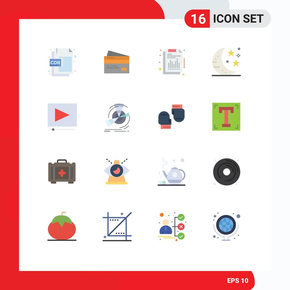 16 interface utilisateur pack de couleurs plates de signes et symboles modernes du format de fichier de finance de fichier cdr carte shopping pack modifiable d'éléments de conception de vecteur créatif