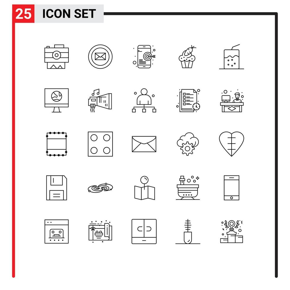 interface utilisateur pack de 25 lignes de base de boisson carotte seo coupe de pâques éléments de conception vectoriels modifiables vecteur