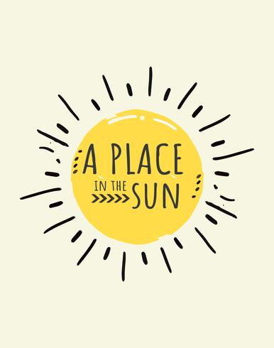 Une place dans l'affiche d'art de mur de Sun vecteur