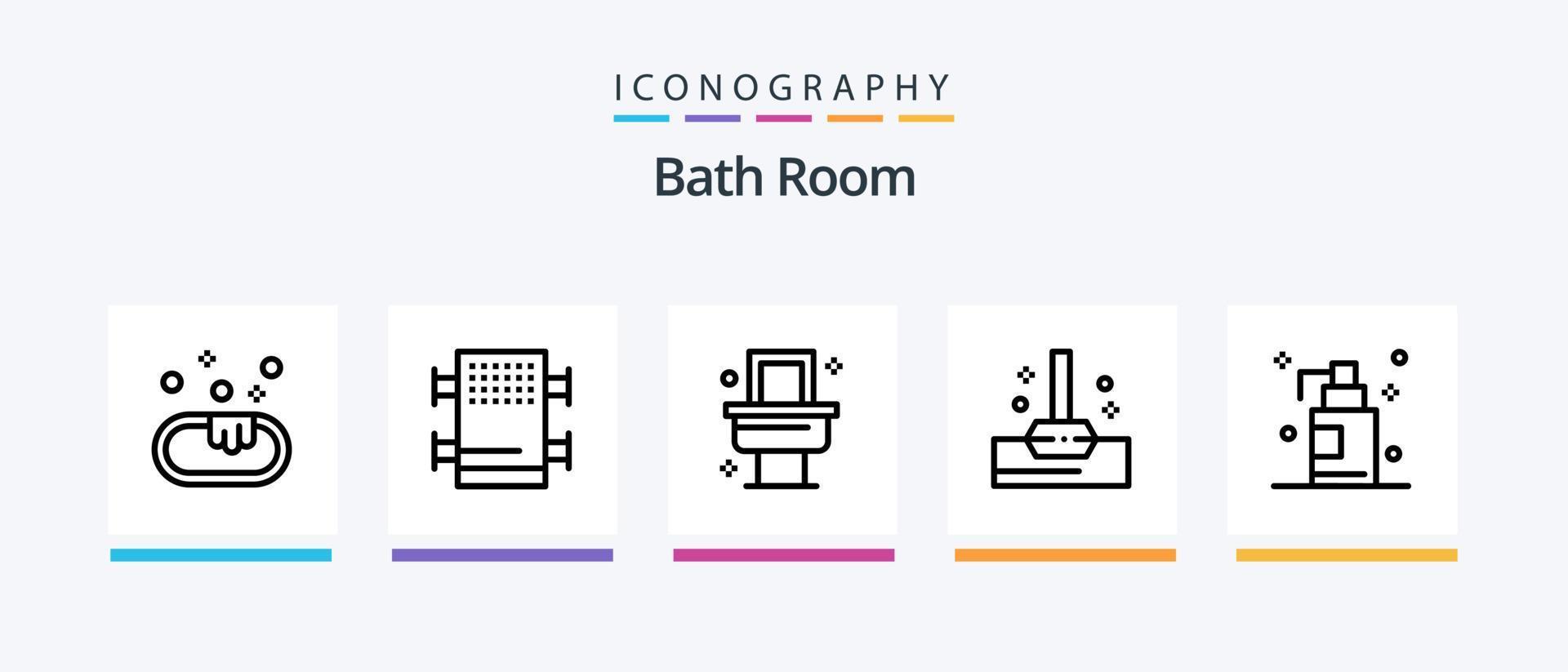 pack d'icônes de la ligne 5 de la salle de bain, y compris. salle. une baignoire. une baignoire. salle de bains. conception d'icônes créatives vecteur