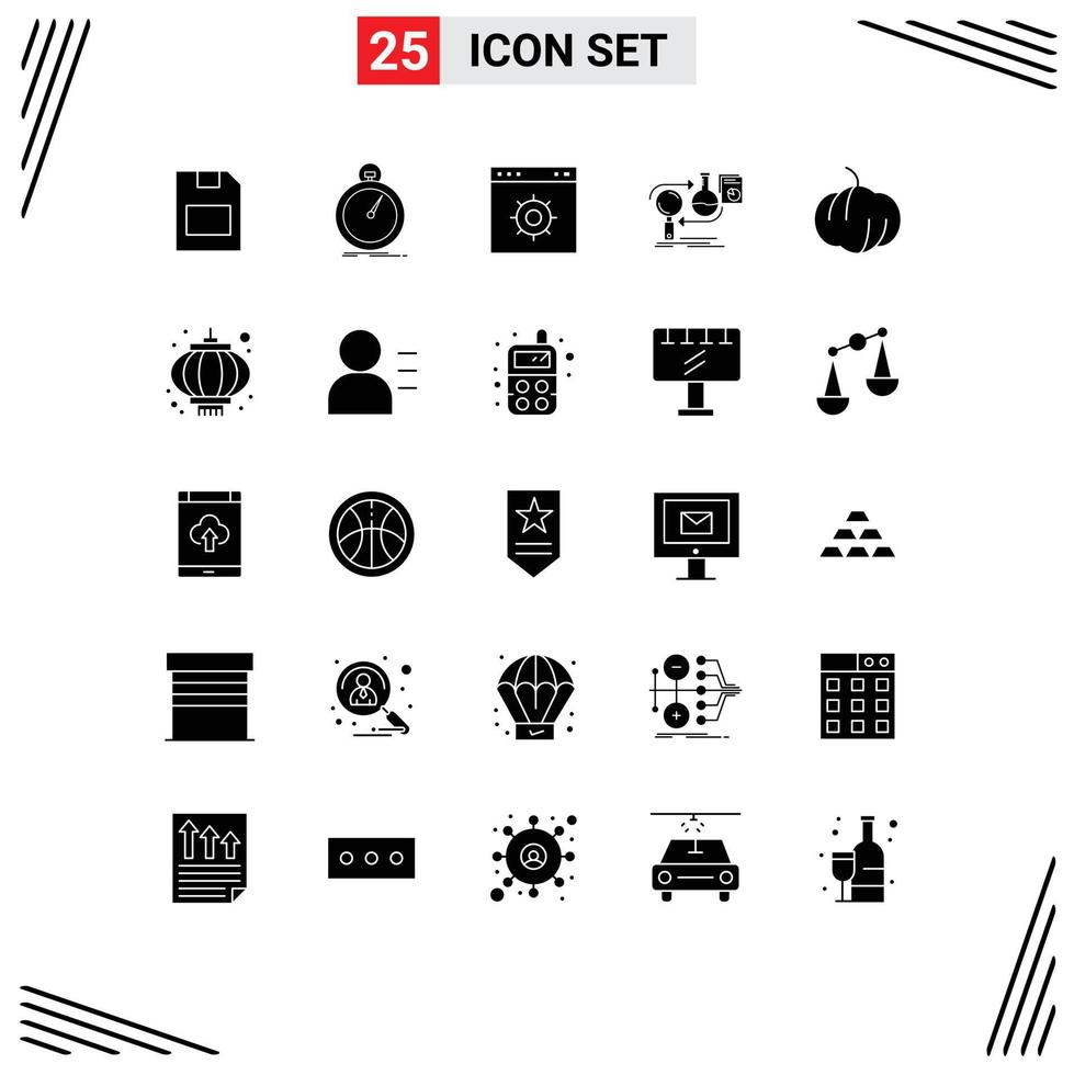 interface mobile glyphe solide ensemble de 25 pictogrammes du marché développer des éléments de conception vectoriels modifiables pour le site Web d'entreprise de sport vecteur