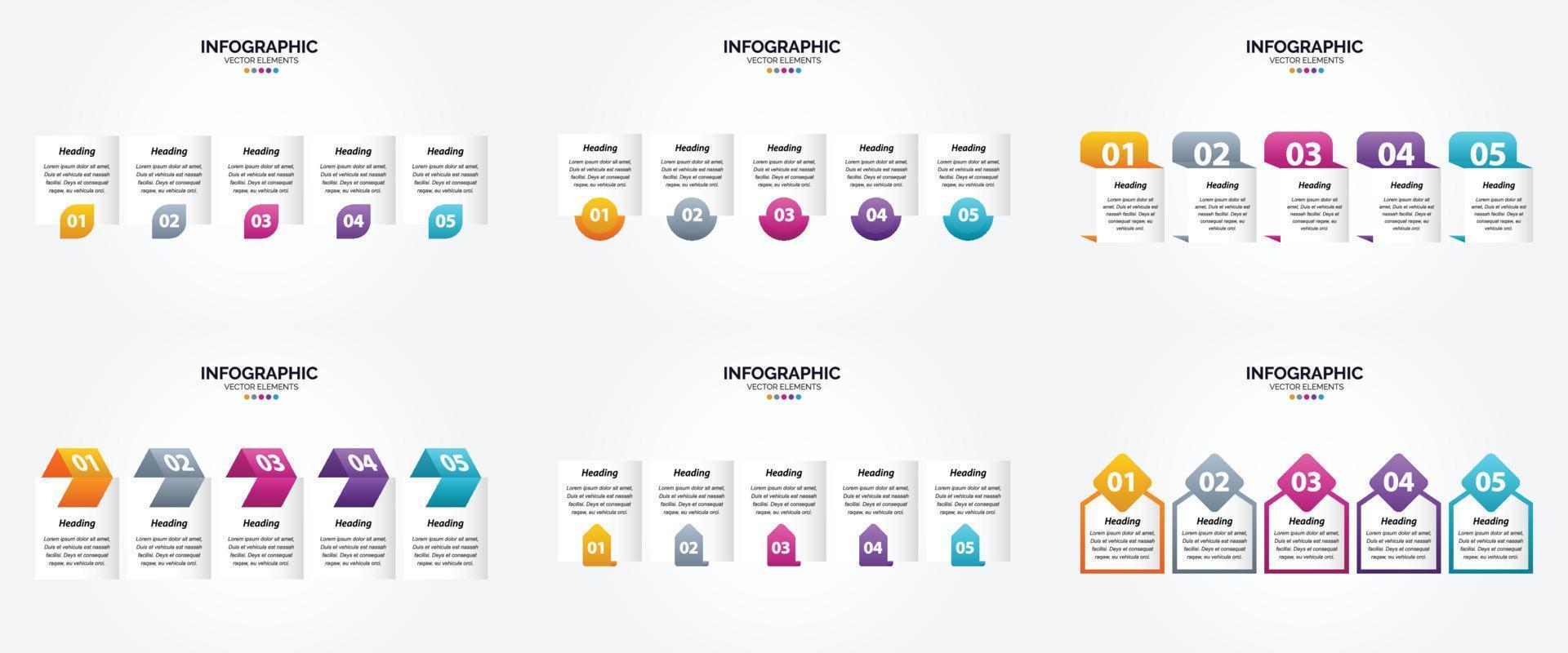 ensemble de conception plate d'infographie d'illustration vectorielle pour la brochure publicitaire et le magazine vecteur