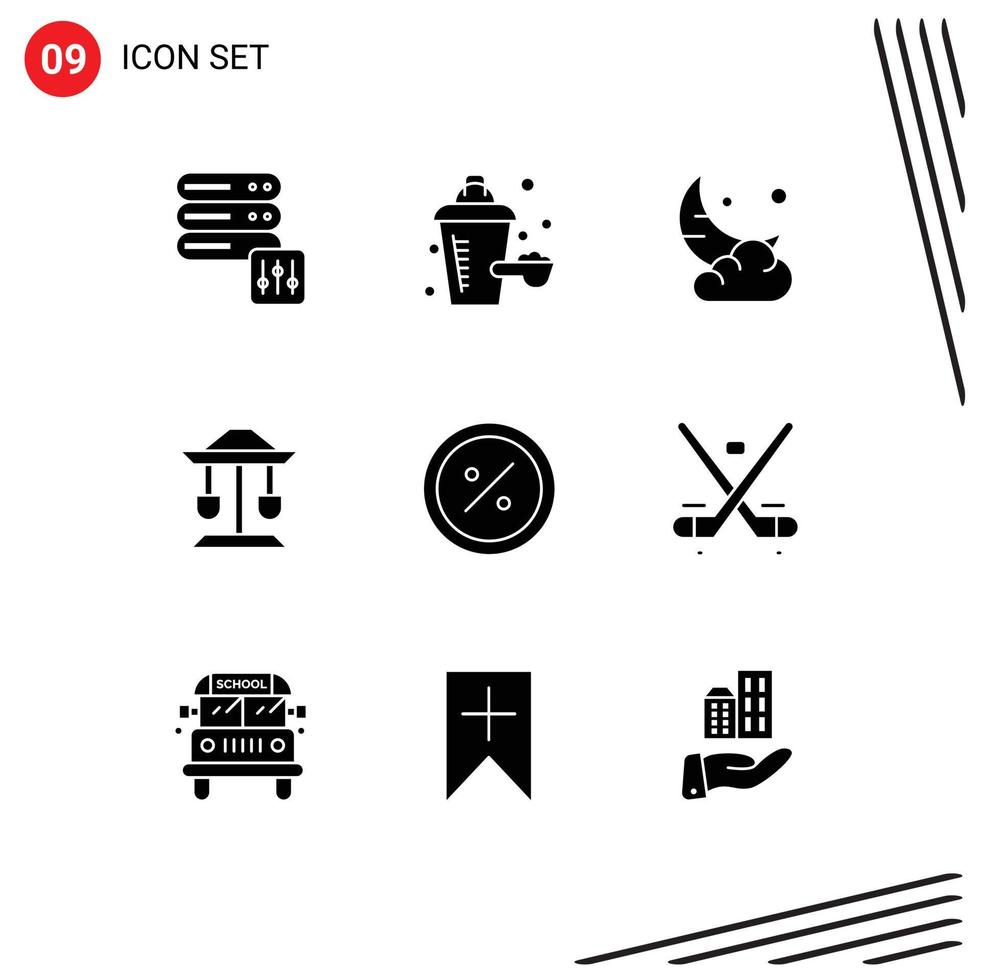 pack d'icônes vectorielles stock de 9 signes et symboles de ligne pour l'équilibre du ramadan du commerce électronique éléments de conception vectorielle bien modifiables vecteur