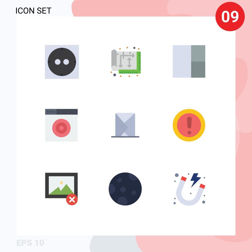 9 icônes créatives signes et symboles modernes de la mise en page du message mail email éléments de conception vectoriels modifiables vecteur