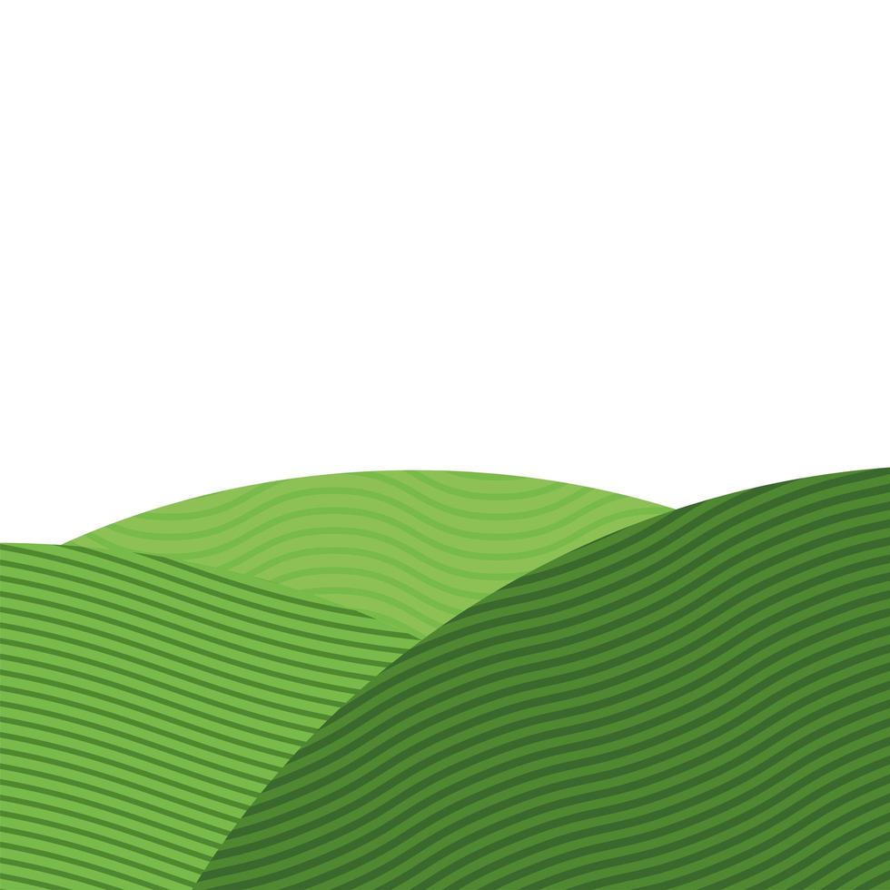 icône de scène de paysage vert montagnes vecteur