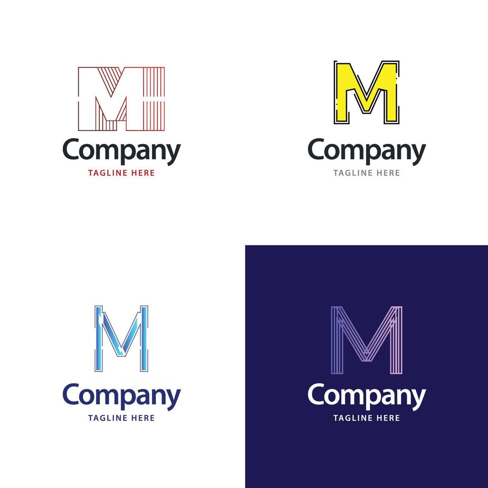 lettre m grand logo pack design création de logos modernes créatifs pour votre entreprise vecteur