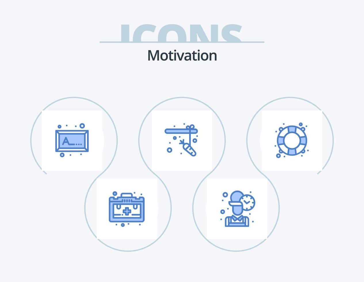 pack d'icônes bleu motivation 5 conception d'icônes. . salut. photo. sûr. canne à pêche vecteur