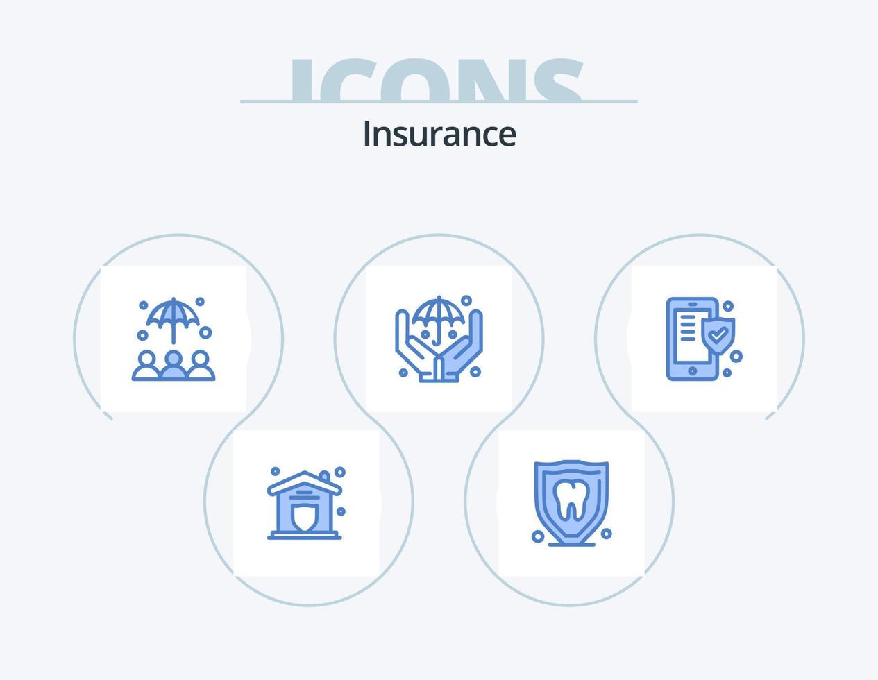 pack d'icônes bleues d'assurance 5 conception d'icônes. protéger. Assurance. Assurance. téléphone fixe. Assurance vecteur