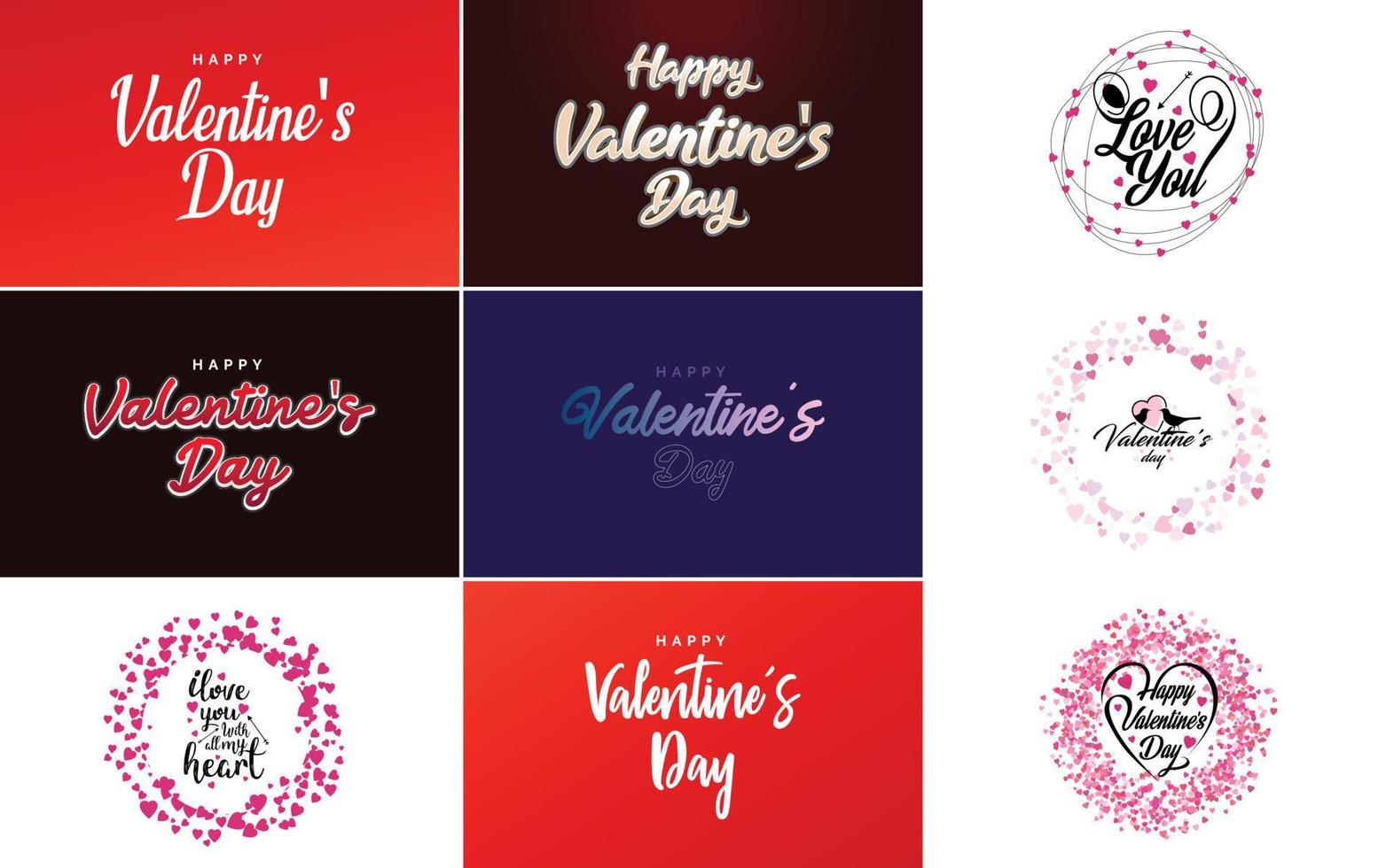 pack d'étiquettes saint valentin design plat rouge vecteur