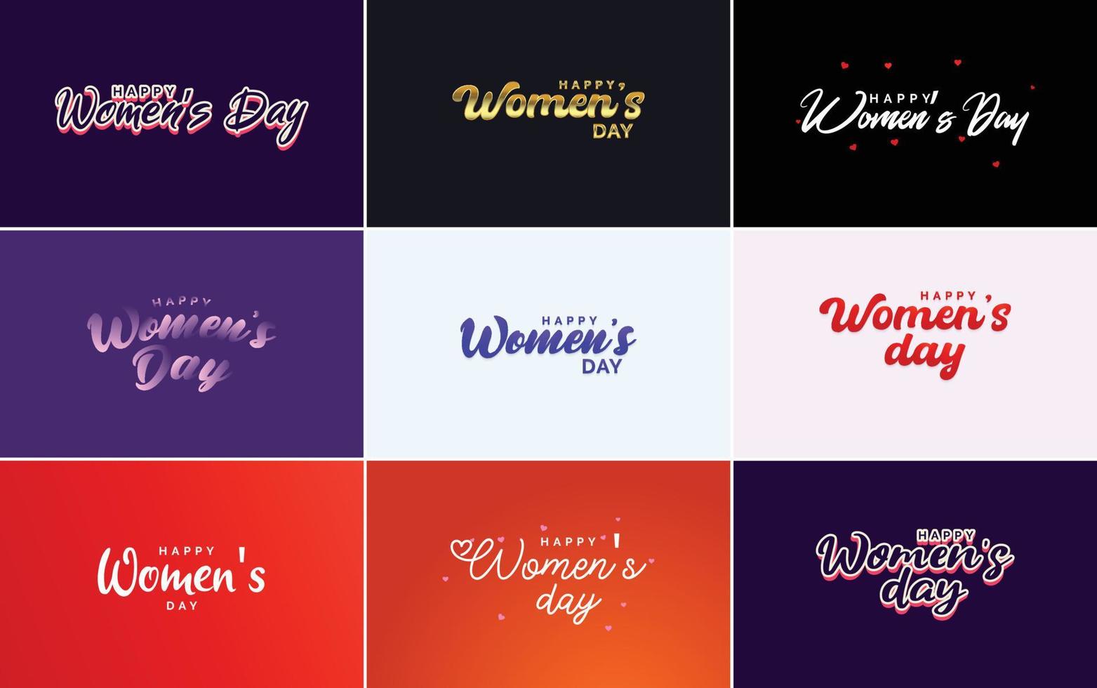 conception de typographie happy women's day avec un jeu de couleurs pastel et une illustration vectorielle de forme géométrique vecteur