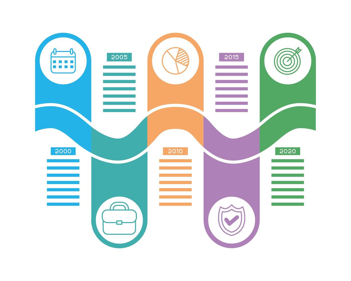 infographie de l & # 39; entreprise avec des icônes d & # 39; années vecteur