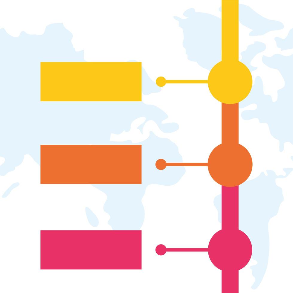 infographie commerciale avec la planète mondiale vecteur