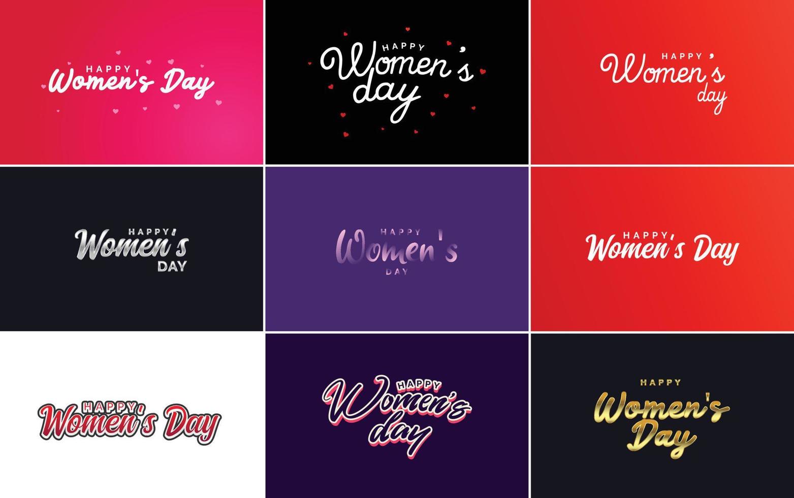 conception de typographie happy women's day avec un jeu de couleurs pastel et une illustration vectorielle de forme géométrique vecteur