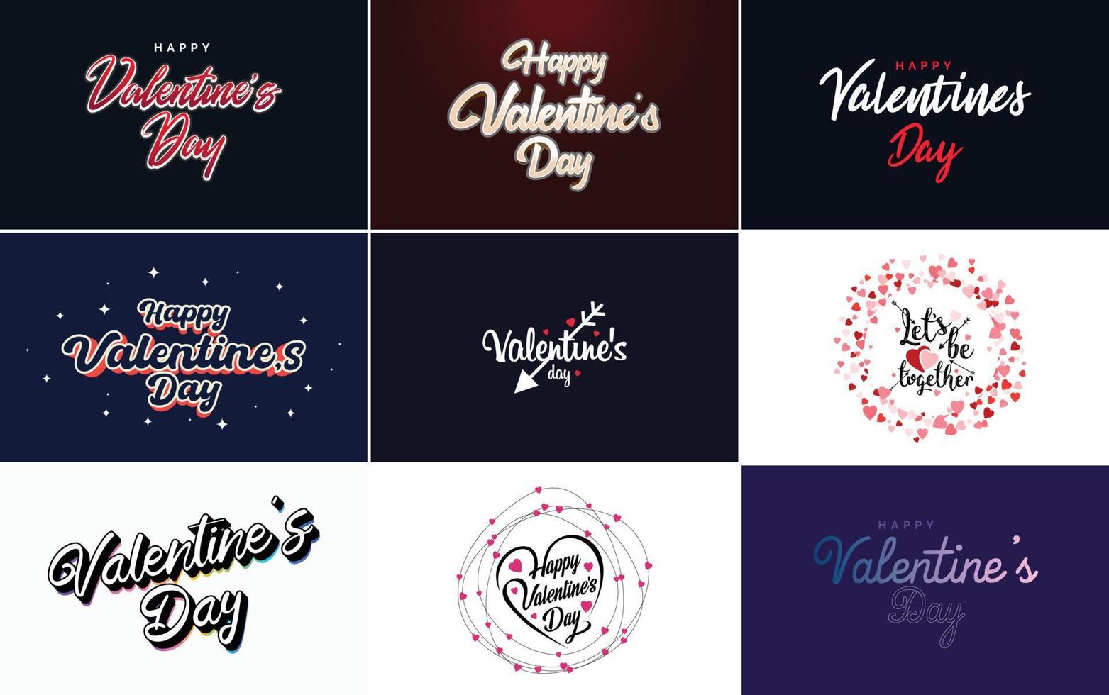 be my valentine valentine's holiday lettrage pour carte de voeux vecteur