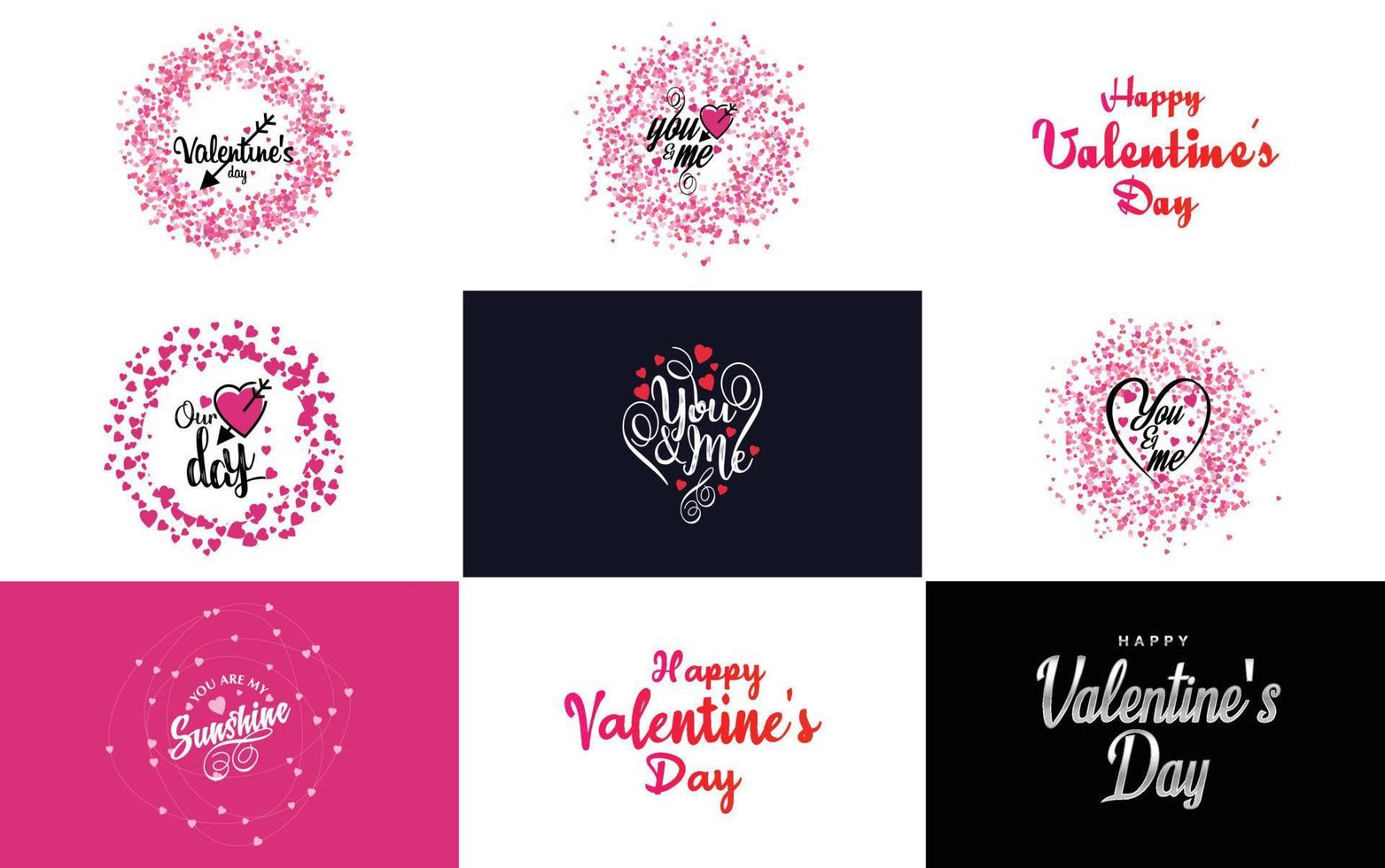 pack d'étiquettes saint valentin design plat rouge vecteur