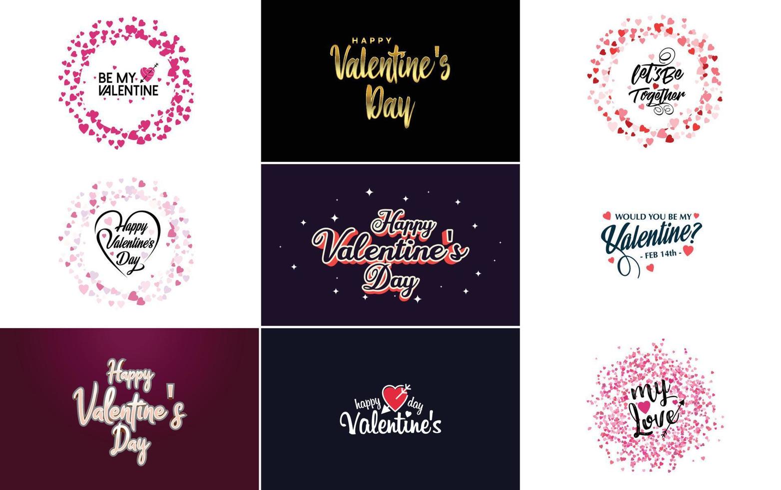 pack d'étiquettes saint valentin design plat rouge vecteur