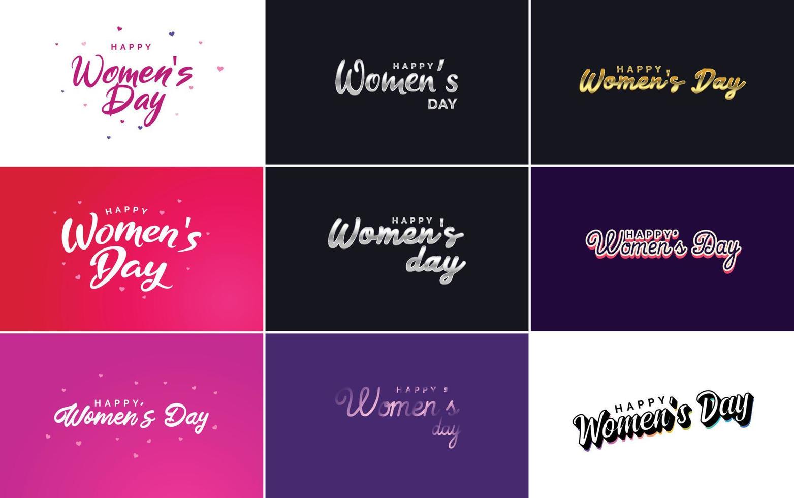jeu de cartes avec le logo de la journée internationale de la femme et un brillant. conception colorée vecteur