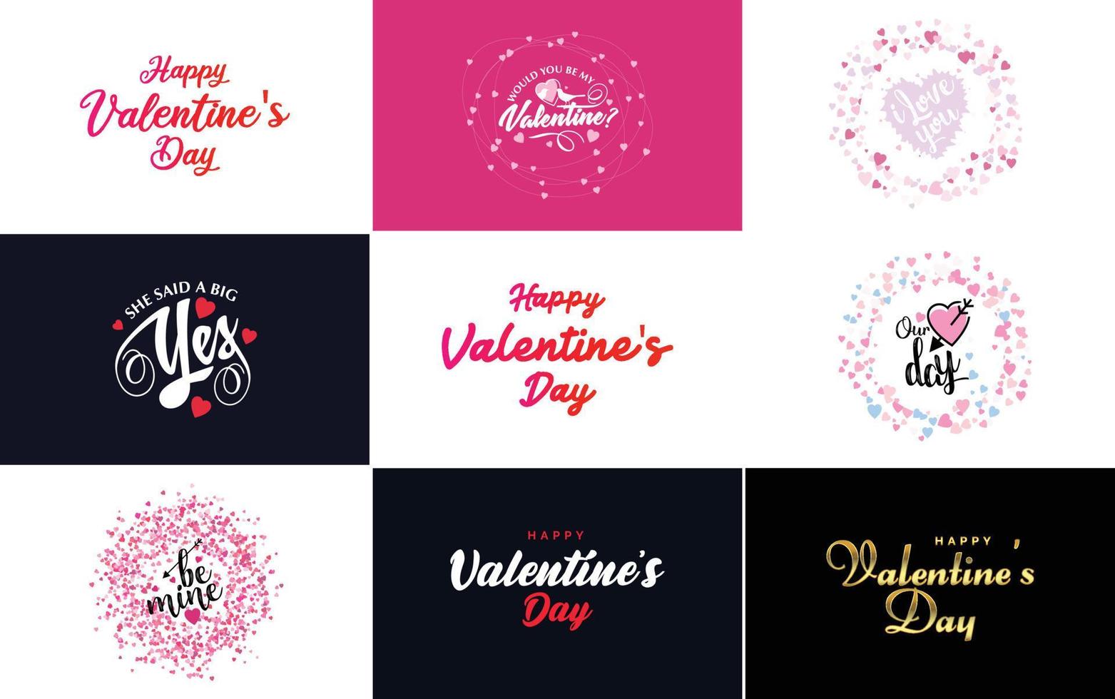 be my valentine valentine's holiday lettrage pour carte de voeux vecteur