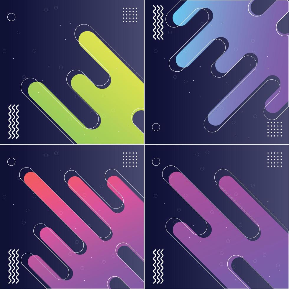 arrière-plans vectoriels abstraits en couleur pack de 4 collection de design créatif vecteur