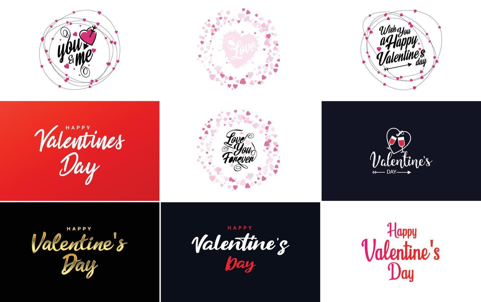 pack d'étiquettes saint valentin design plat rouge vecteur