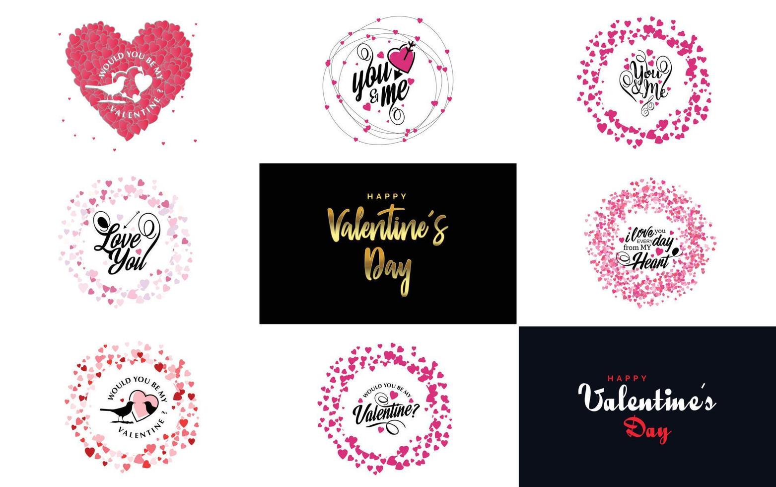 je t'aime lettrage dessiné à la main avec un motif de coeur. convient pour une utilisation comme salutation de la Saint-Valentin ou dans des designs romantiques vecteur