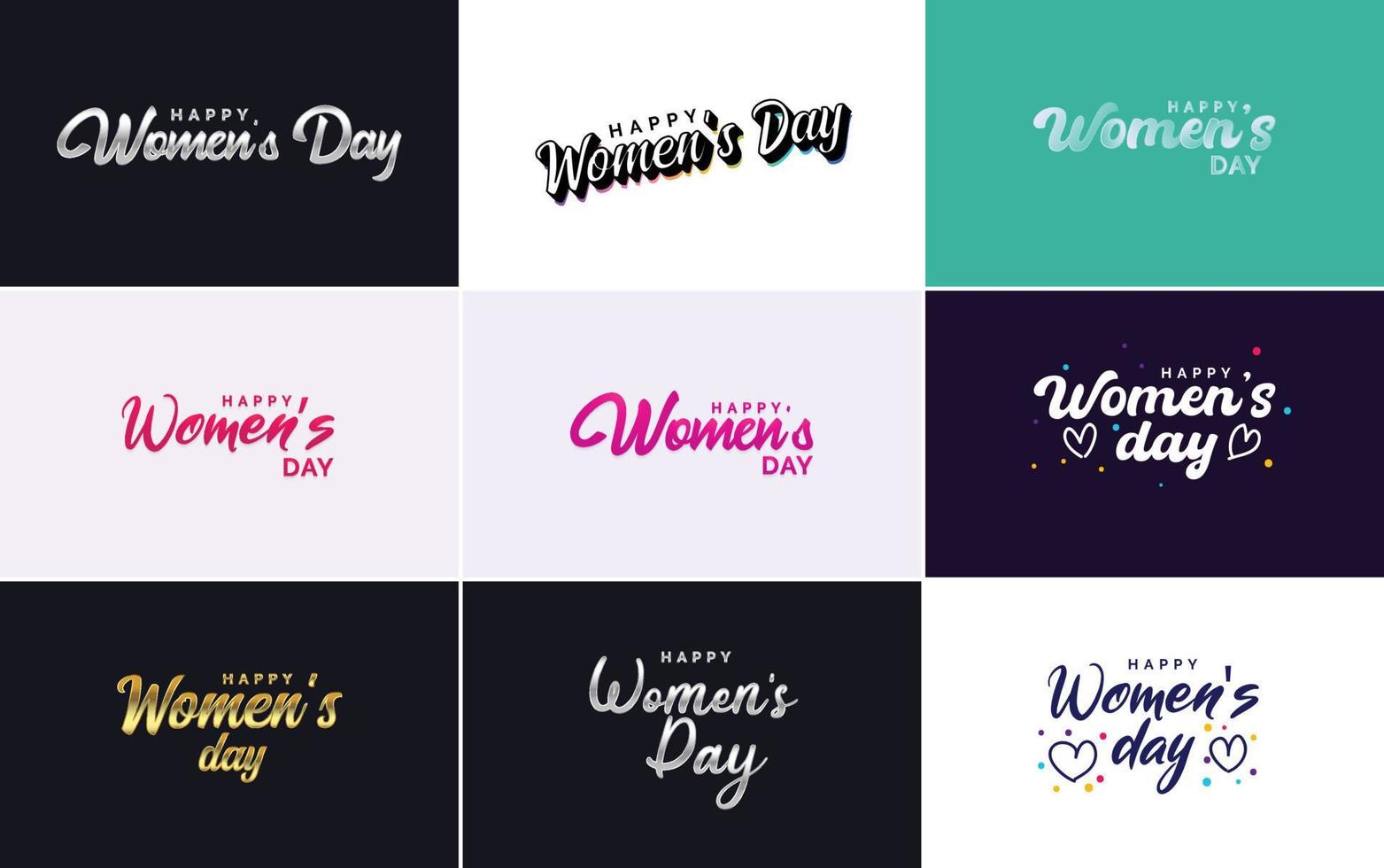 conception de typographie happy women's day avec un jeu de couleurs pastel et une illustration vectorielle de forme géométrique vecteur