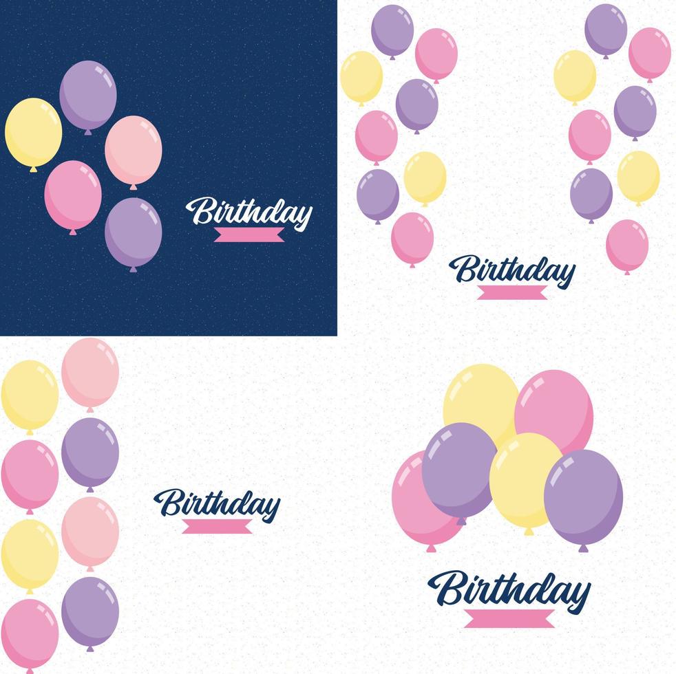 Fond de bannière ballons joyeux anniversaire brillant coloré illustration vectorielle au format eps10 vecteur