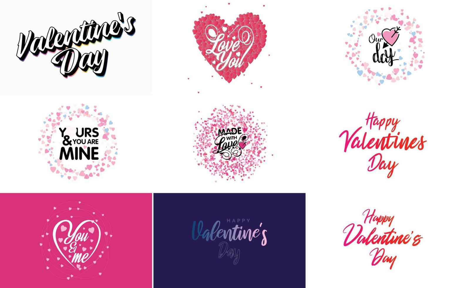 be my valentine valentine's holiday lettrage pour carte de voeux vecteur