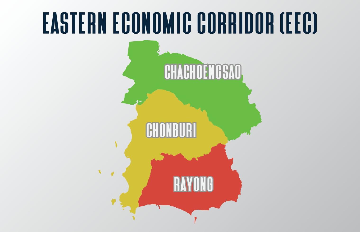 arrière-plan du corridor économique oriental ou carte de la cee en thaïlande vecteur