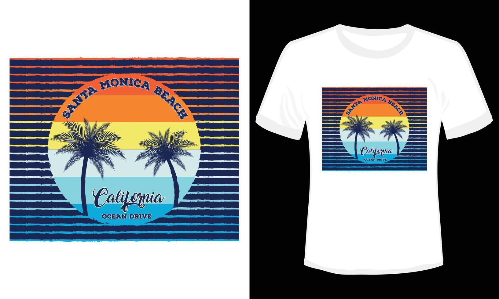 santa monica beach surf session californie illustration vectorielle vecteur