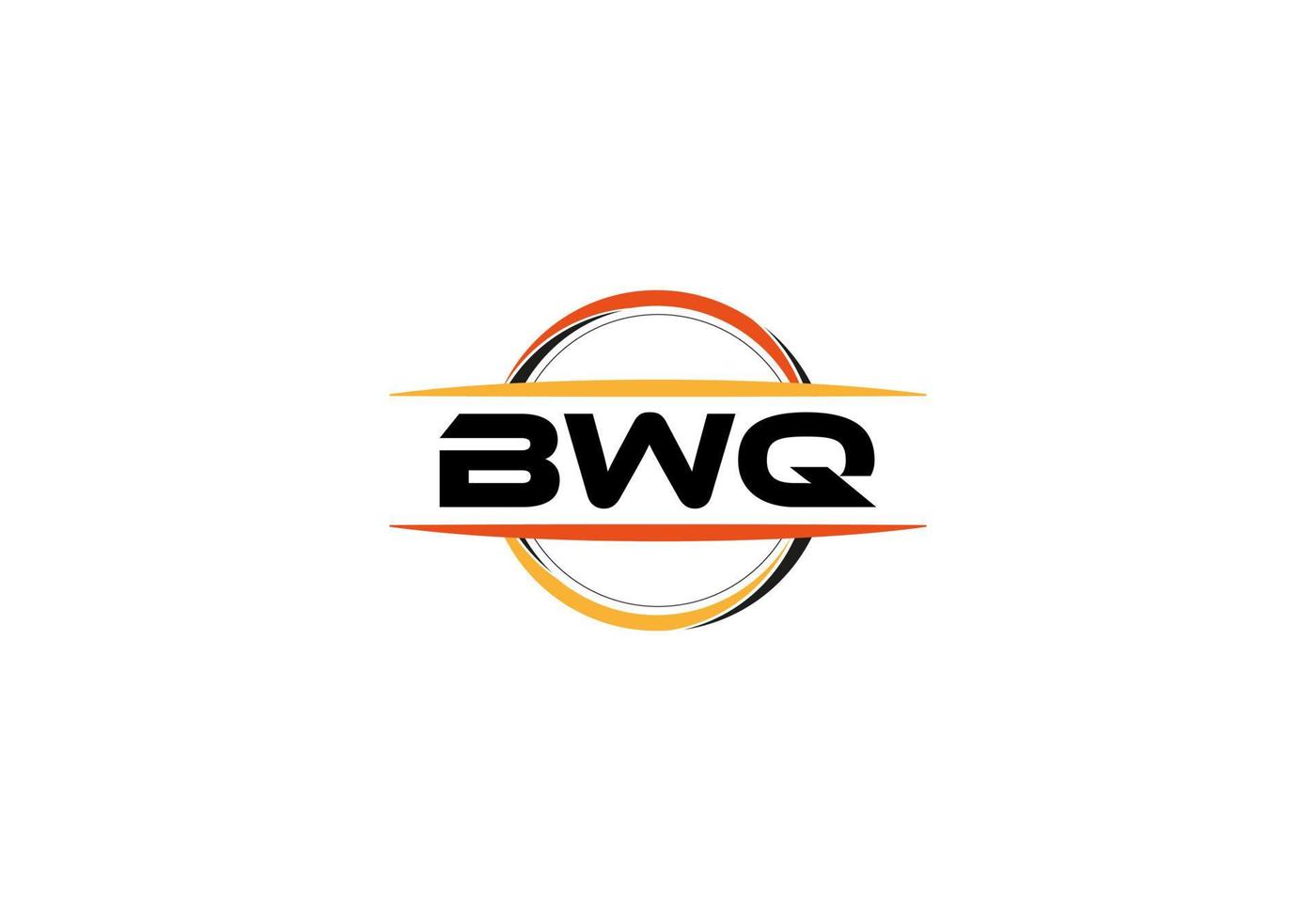 logo de forme de mandala de redevance de lettre de bwq. logo d'art au pinceau bwq. logo bwq pour une entreprise, une entreprise et un usage commercial. vecteur