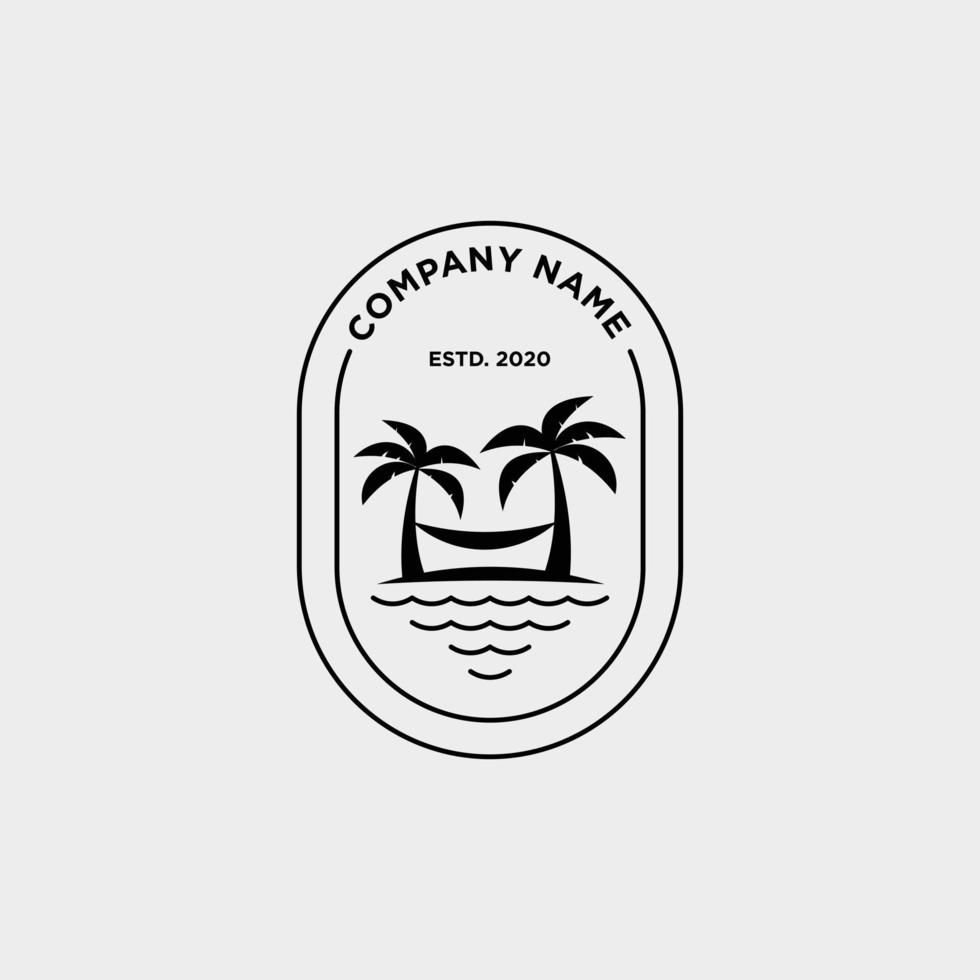 vecteur de logo vintage de l'île, inspiration de logo d'été