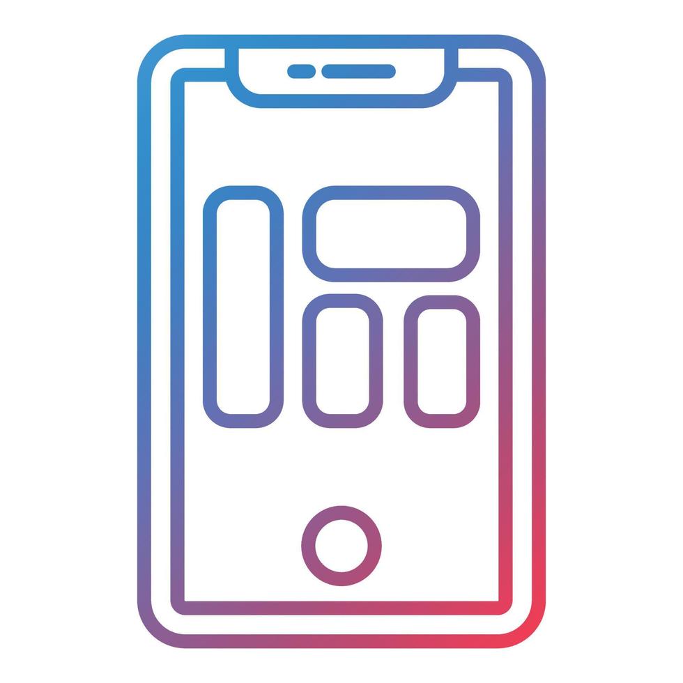 icône de gradient de ligne de téléphones mobiles vecteur
