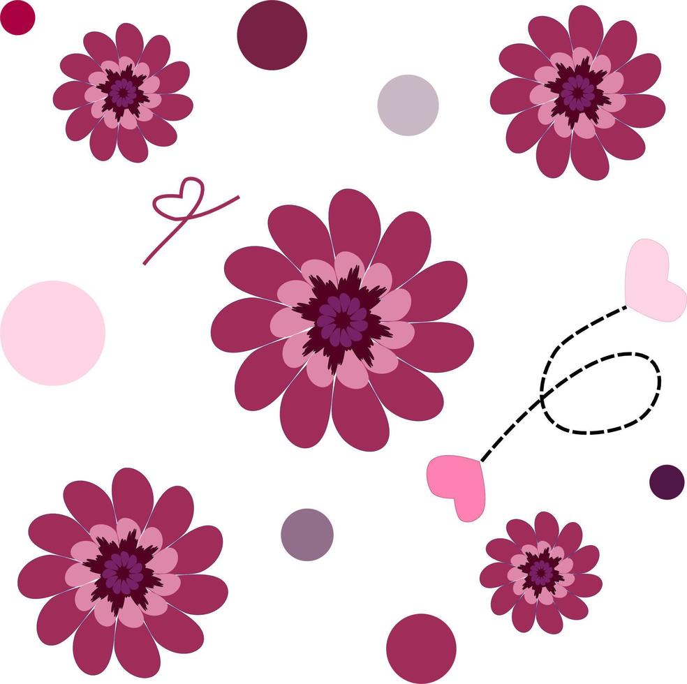 fleurs coeurs saint valentin pièces vector set