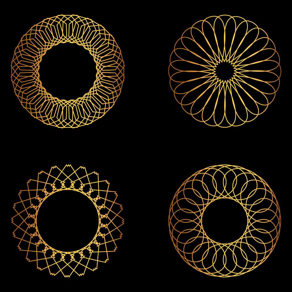 ensemble de formes géométriques dorées vecteur