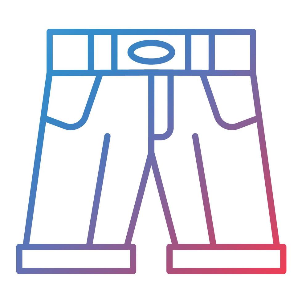 icône de dégradé de ligne de short en jean vecteur
