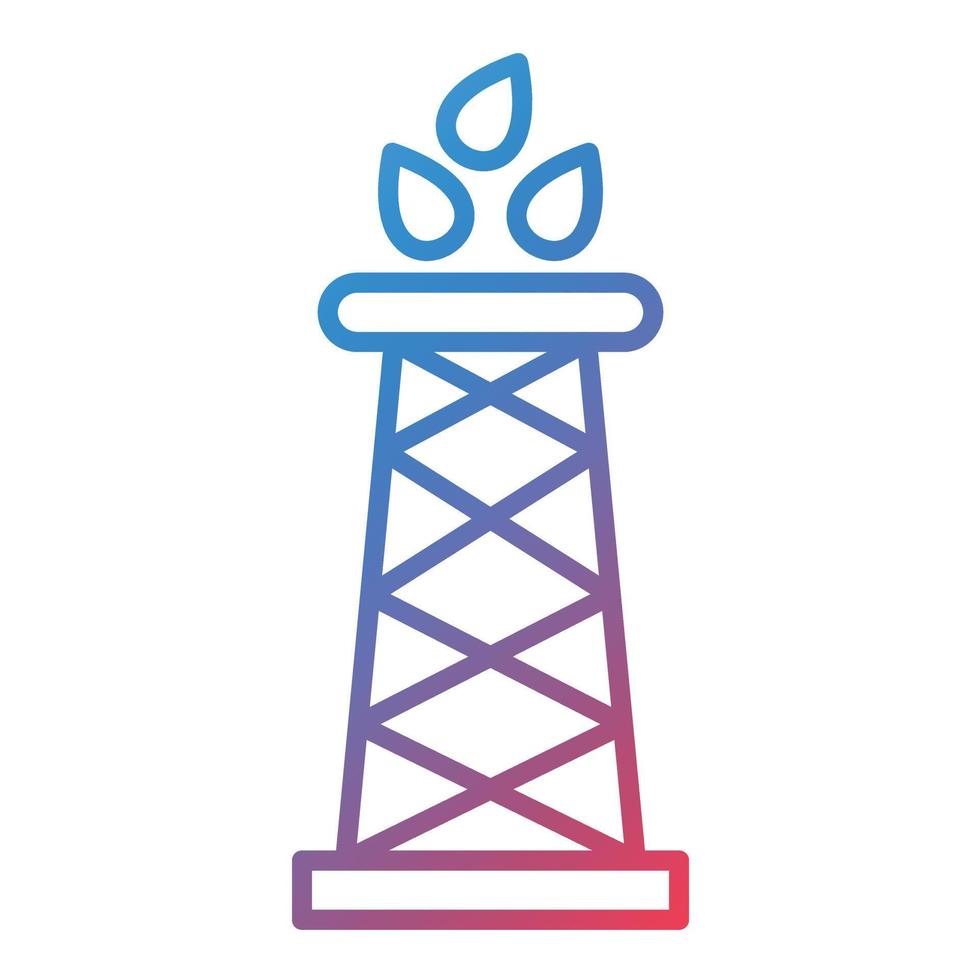 icône de gradient de ligne de pétrole de forage vecteur