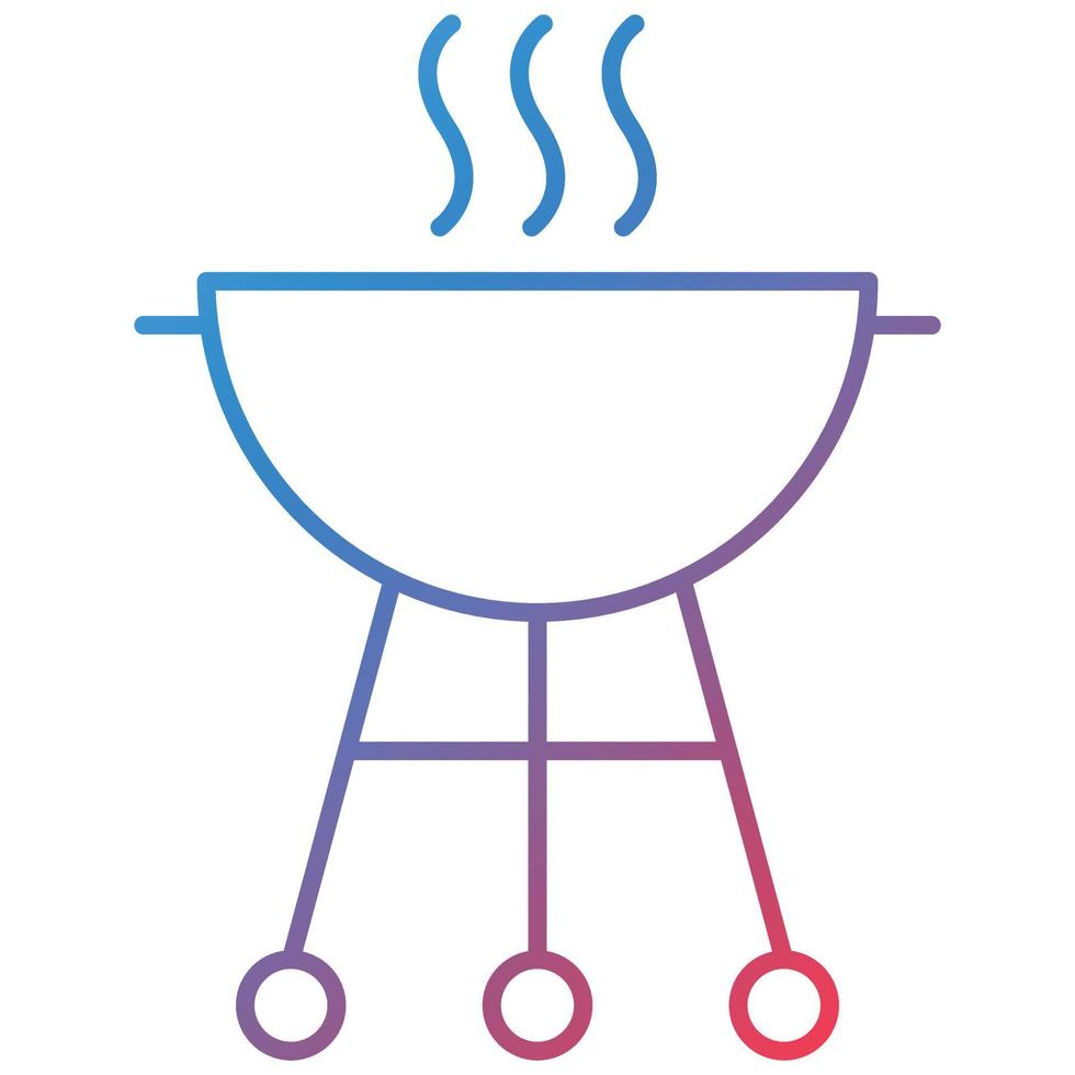 icône de dégradé de ligne de barbecue vecteur