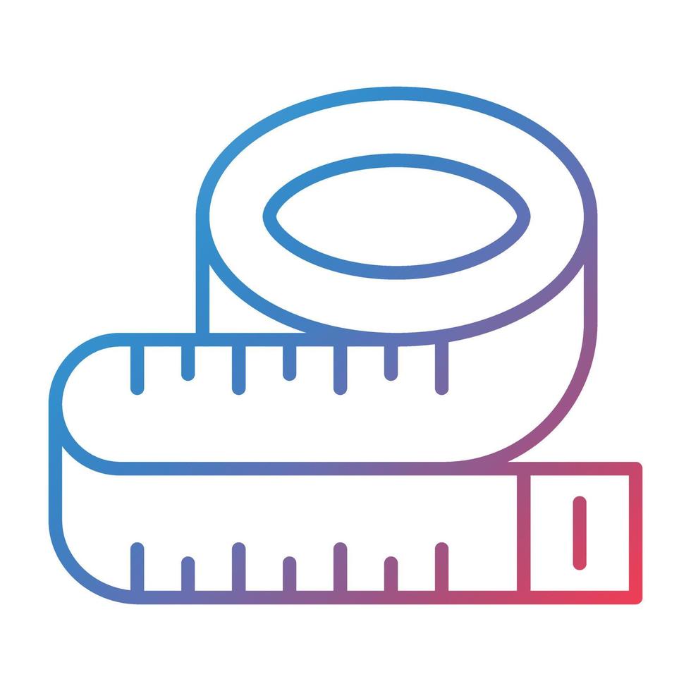 icône de gradient de ligne de ruban à mesurer vecteur