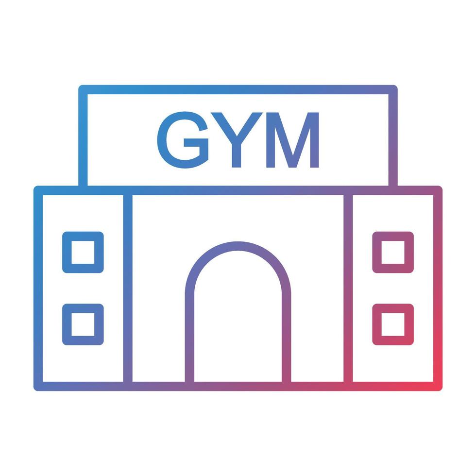 icône de dégradé de ligne de gym vecteur