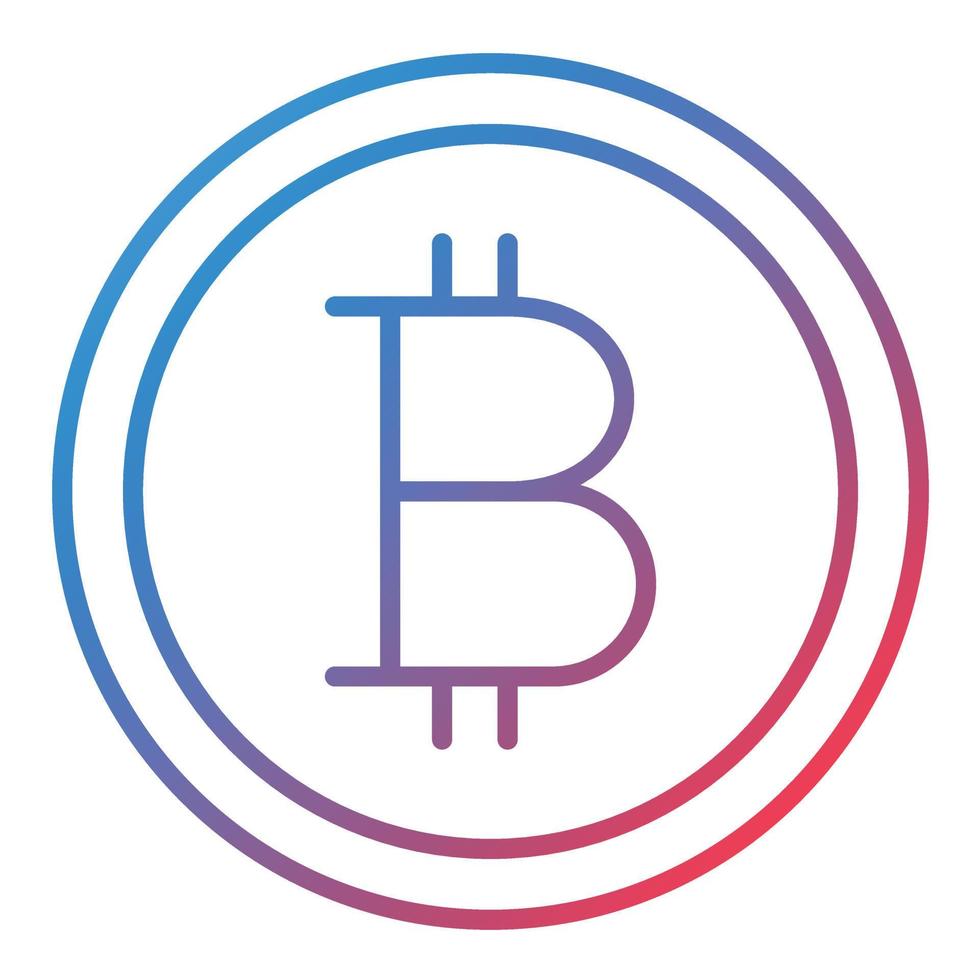 icône de dégradé de ligne bitcoin vecteur