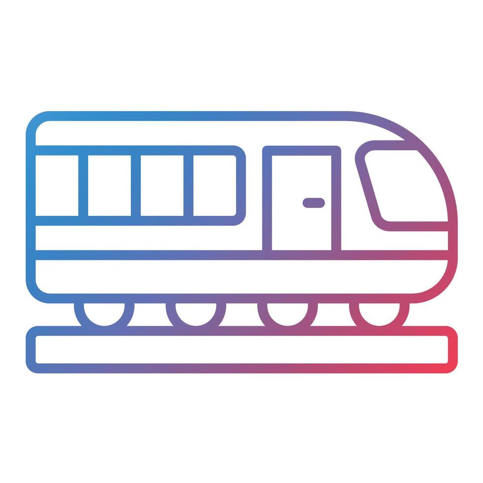 icône de gradient de ligne de train vecteur