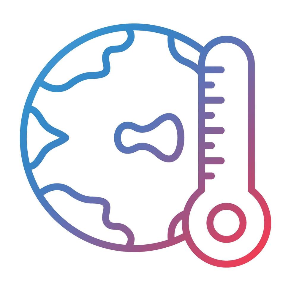 icône de gradient de ligne de réchauffement climatique vecteur