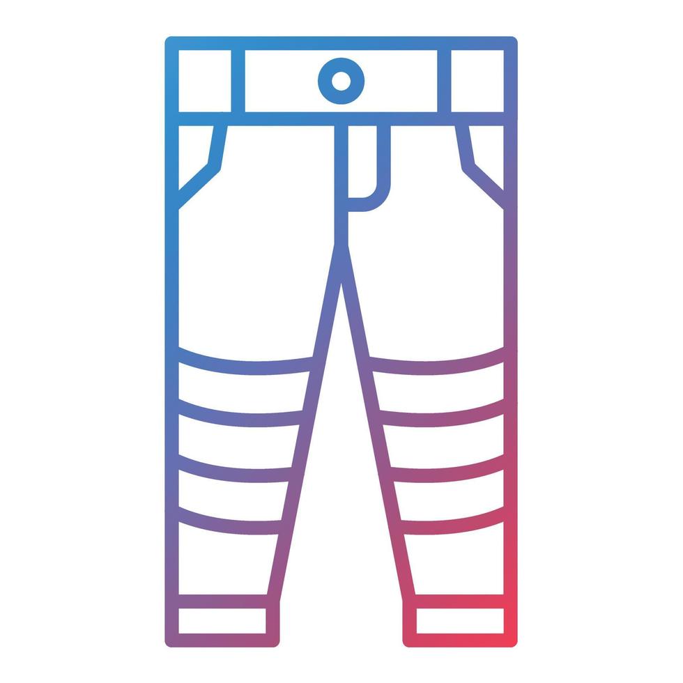 icône de gradient de ligne de pantalon de pompier vecteur