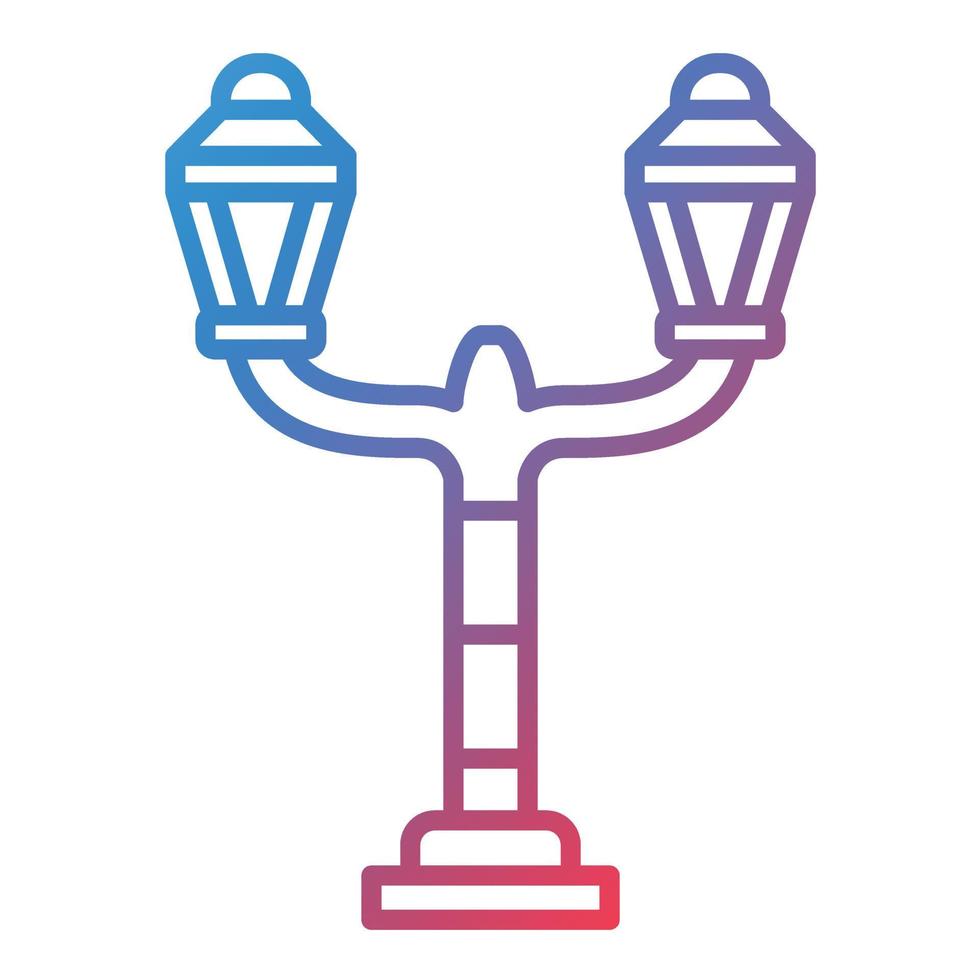 icône de dégradé de ligne de lampadaire vecteur