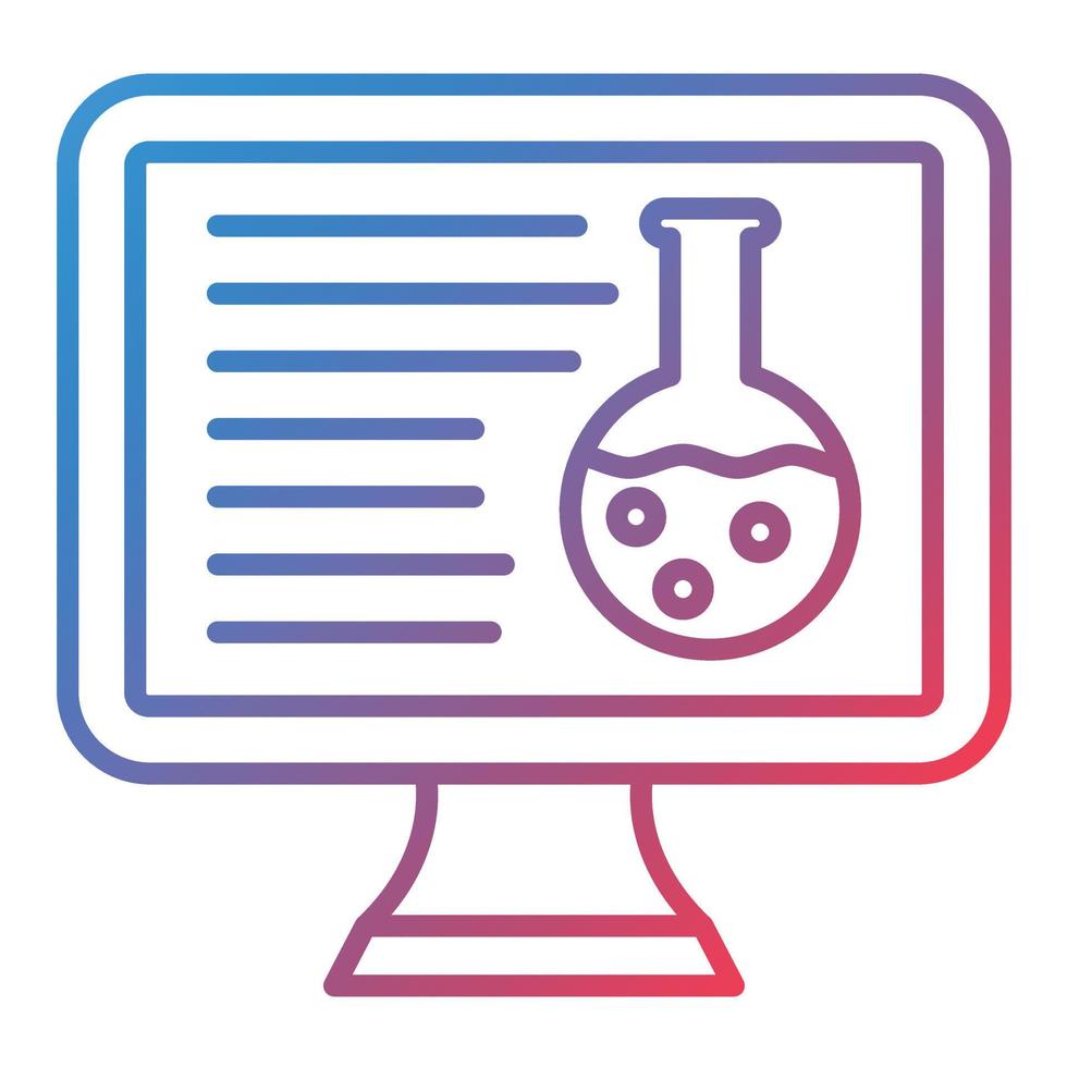 icône de gradient de ligne de chimie en ligne vecteur